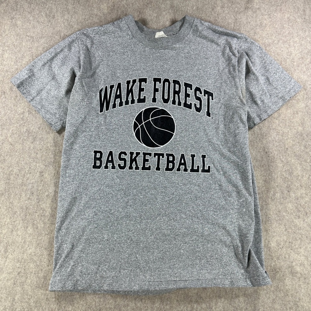 Vintage Wake Forest Demon Deacons Basketball T Shirt Mens Size Medium Gray USA